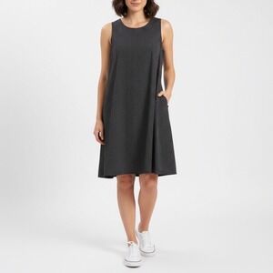 Halogen Navy Blue White Polka Dot Sleeveless A-Line Dress Size L